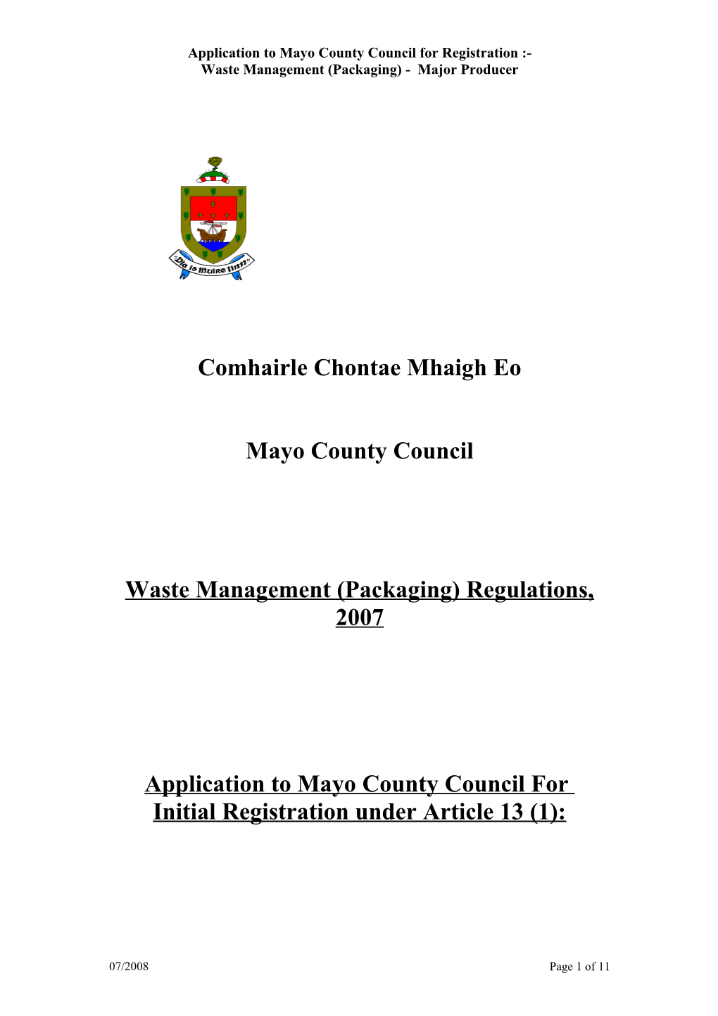 Waste Management (Packaging) Regulations, 1997