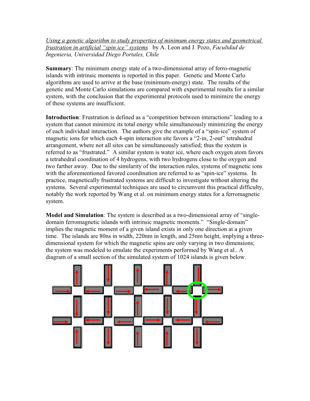 Summary Of: Using a Genetic Algorithm to Study Properties of Minimum Energy States And