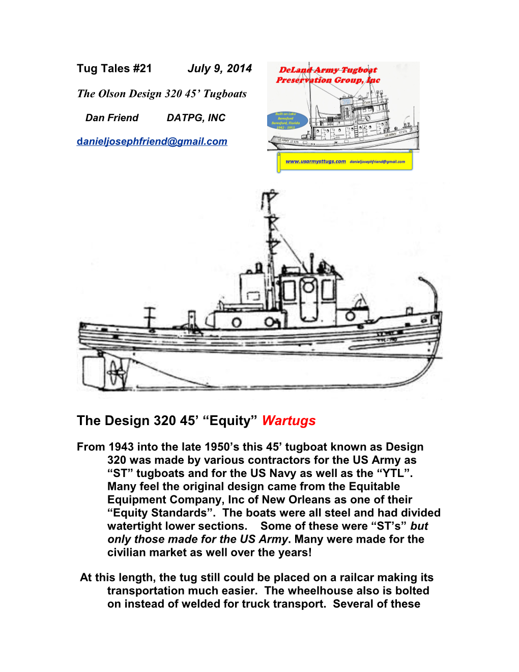 The Olson Design 320 45 Tugboats