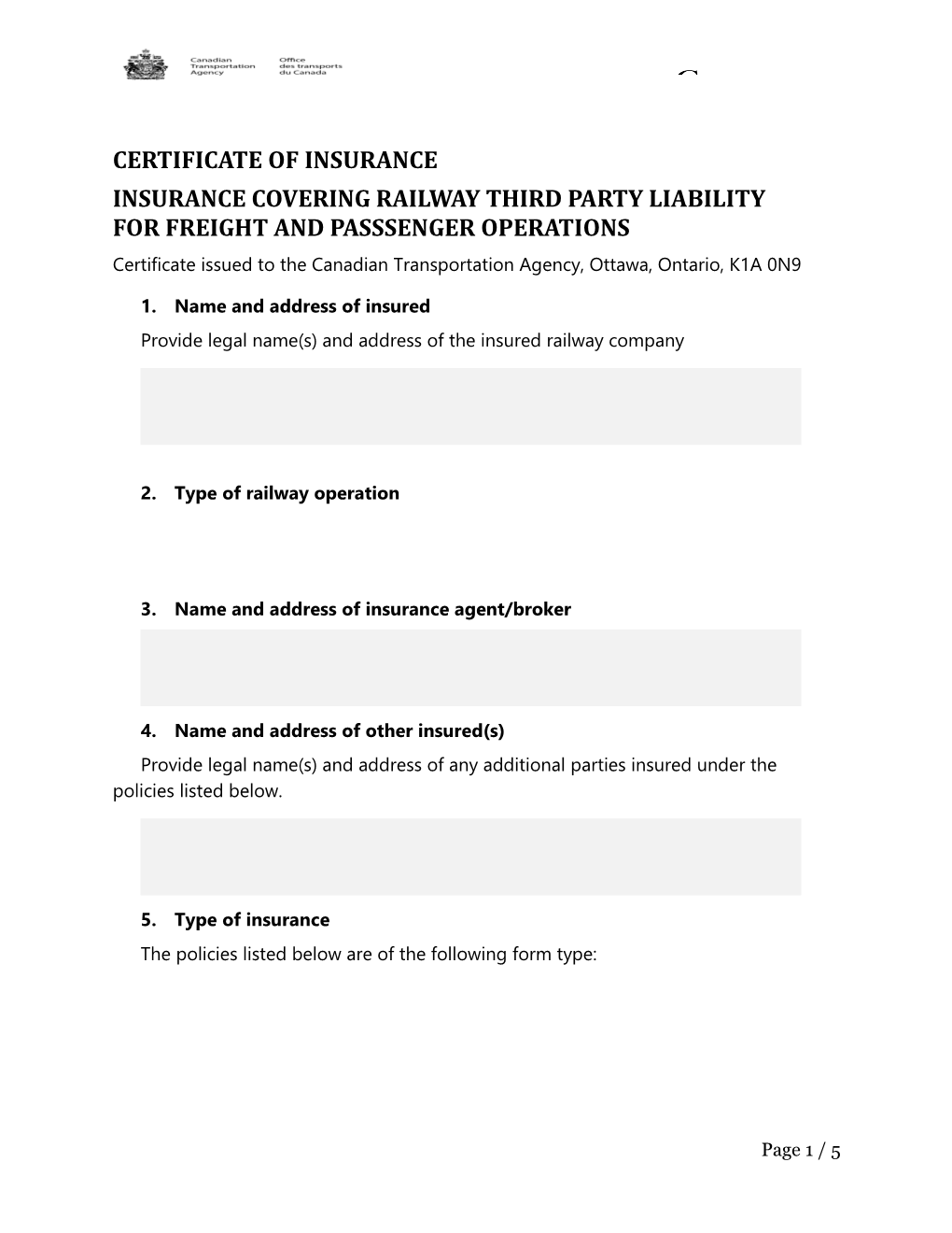 1.Name and Address of Insured