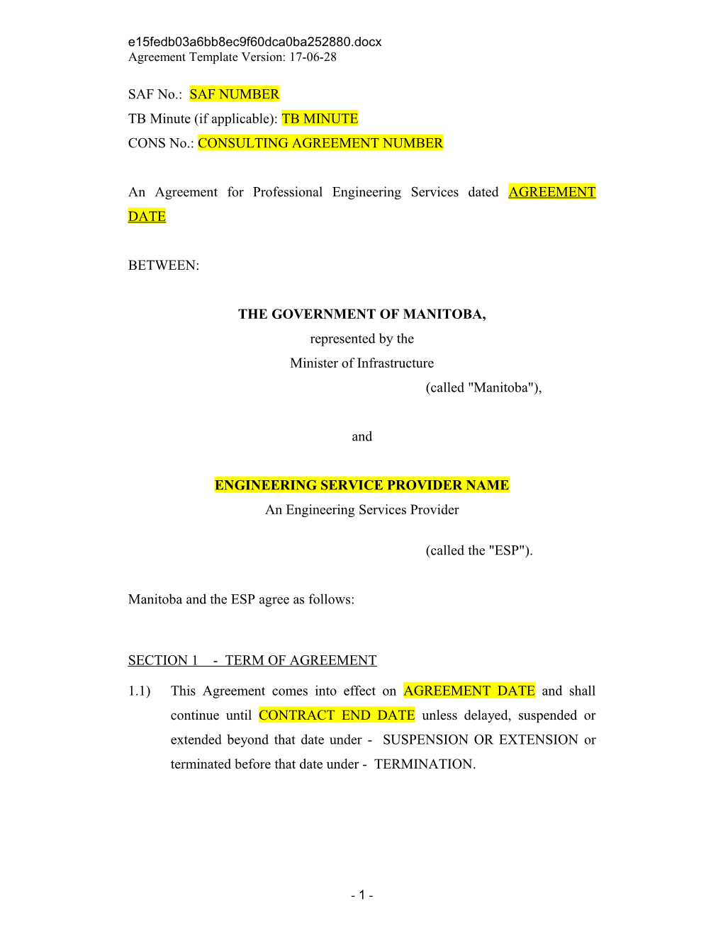 This Agreement for Professional Engineering Services Made in Quadruplicate