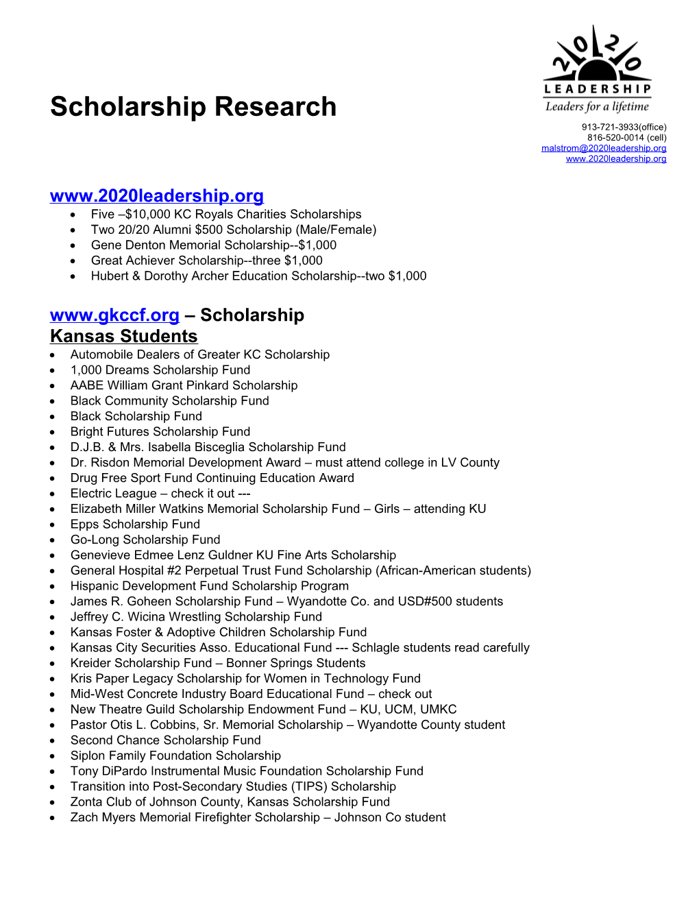 Scholarship Research
