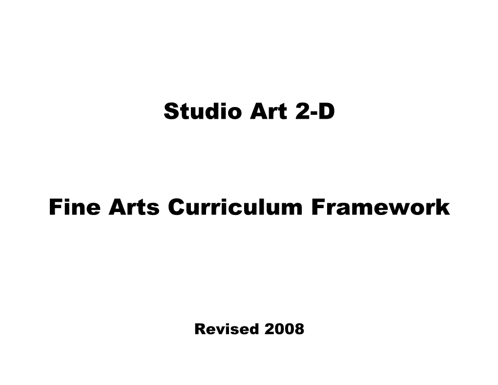 Art III Curriculum Framework