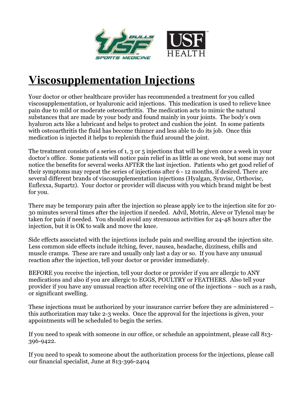 Viscosupplementation Injections