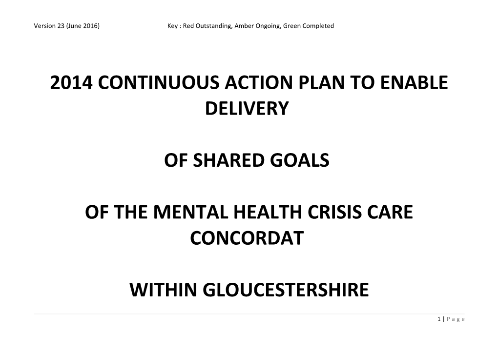 2014 Continuous Action Plan to Enable Delivery