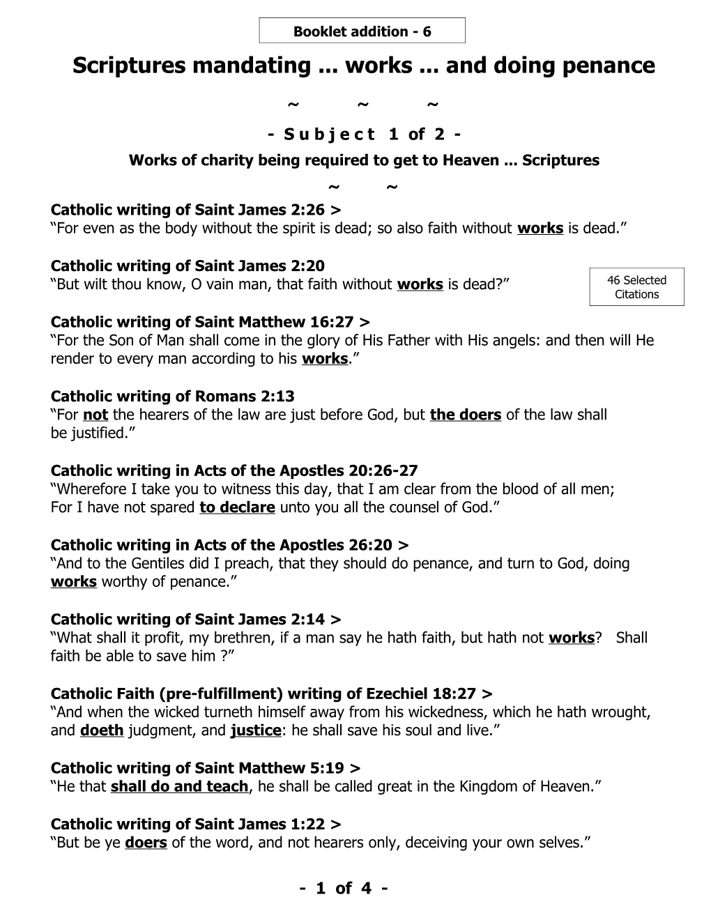 Scriptures Mandating Works and Doing Penance