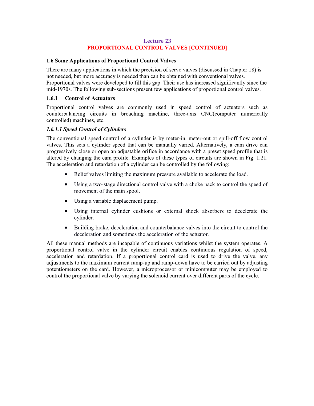 Proportional Control Valves Continued