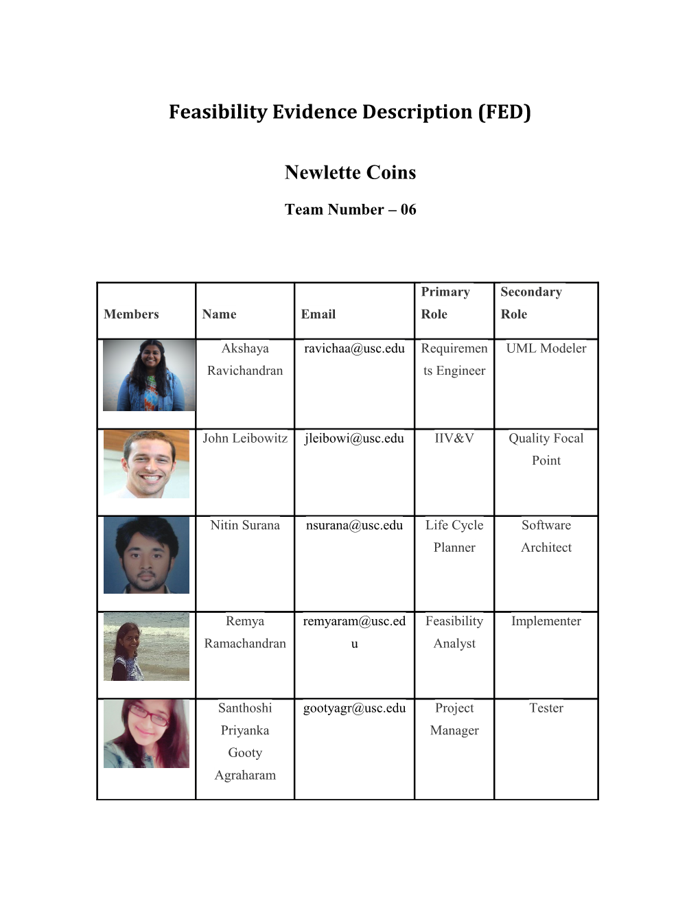 Feasibility Evidence Description (FED) for Architected Agile Version 1.0