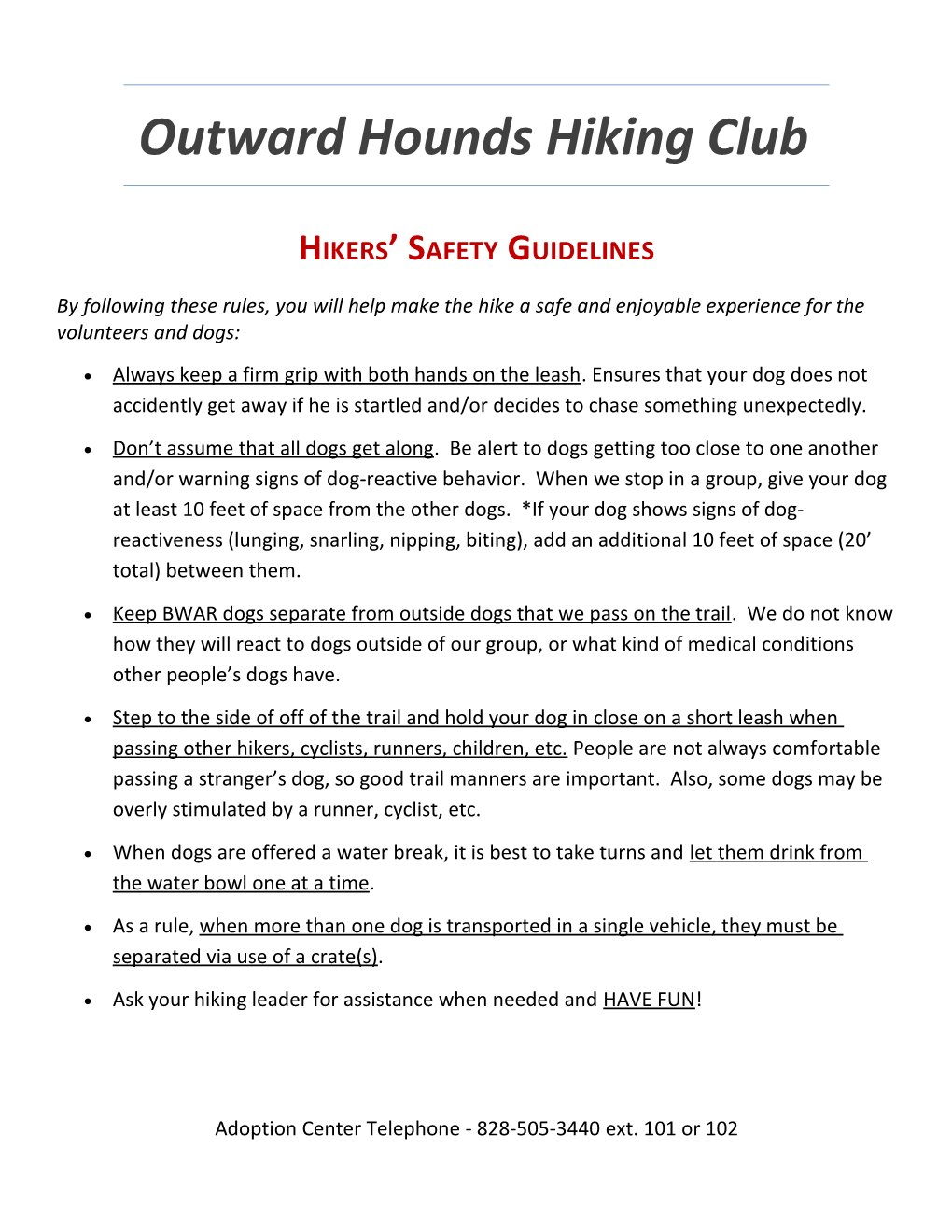 Outward Hounds Hiking Club