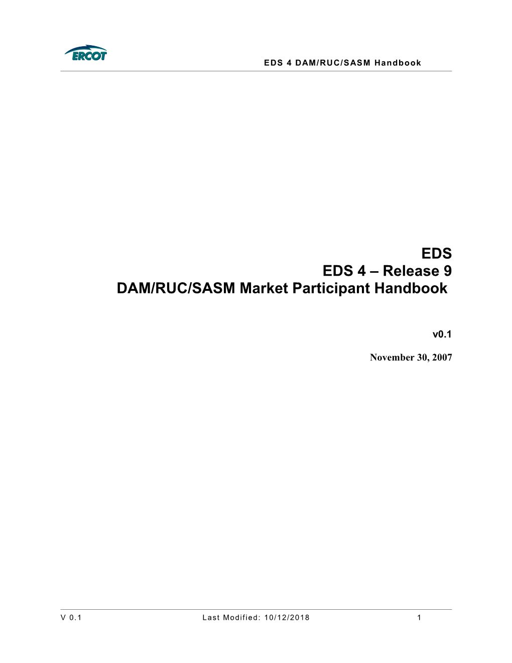 DAM/RUC/Sasmmarket Participant Handbook