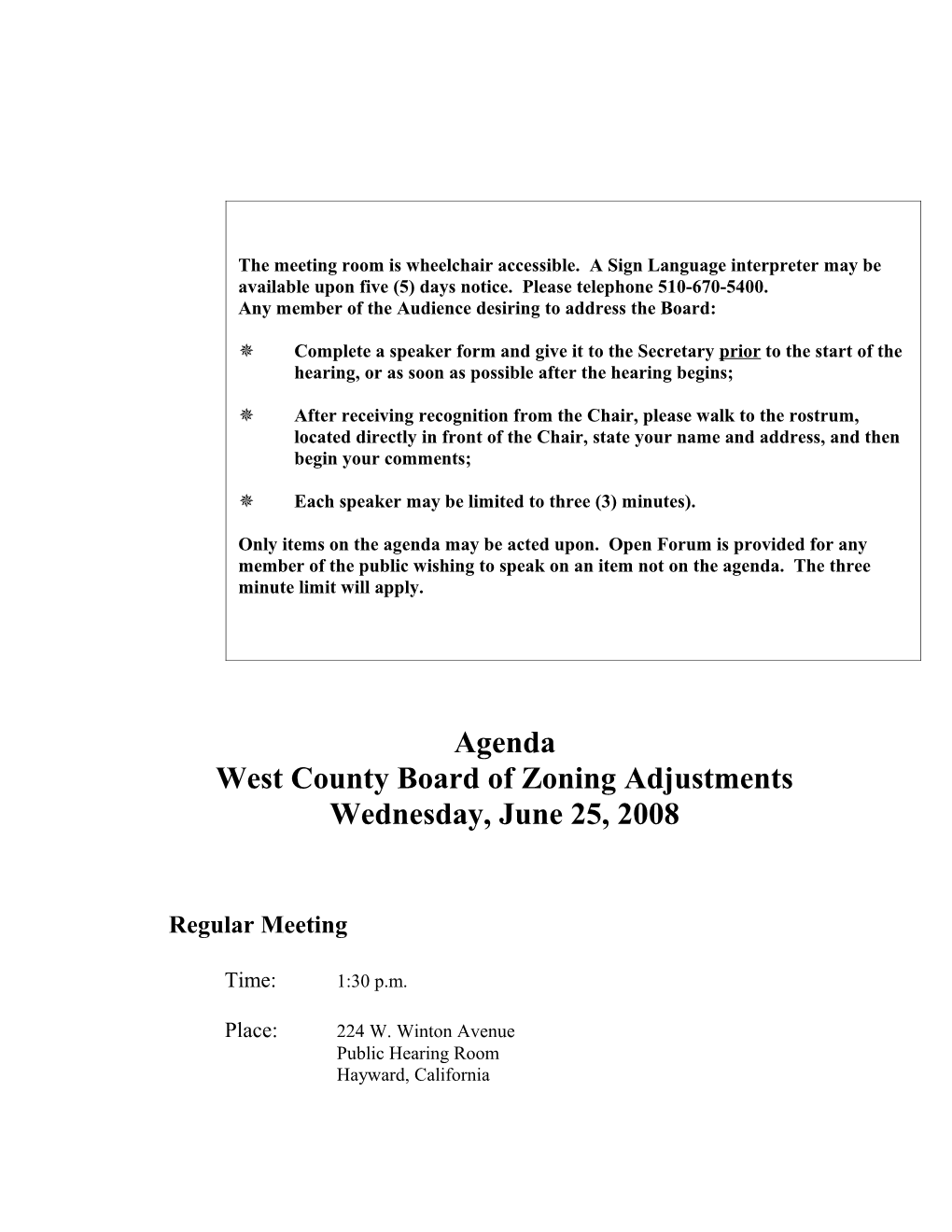 June 25, 2008West County Board of Zoning Adjustmentspage 1