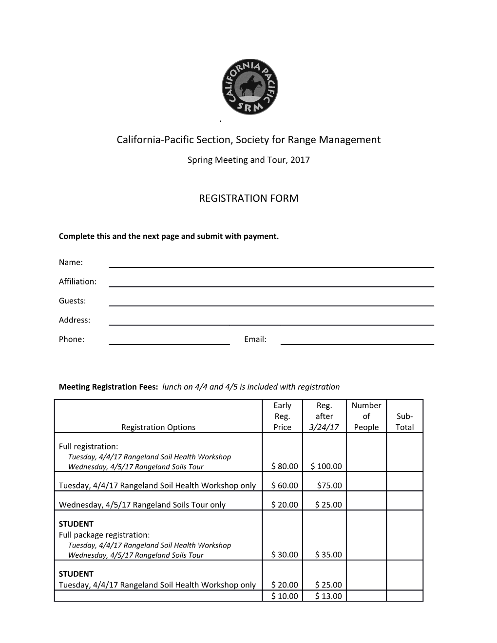 California-Pacific Section, Society for Range Management