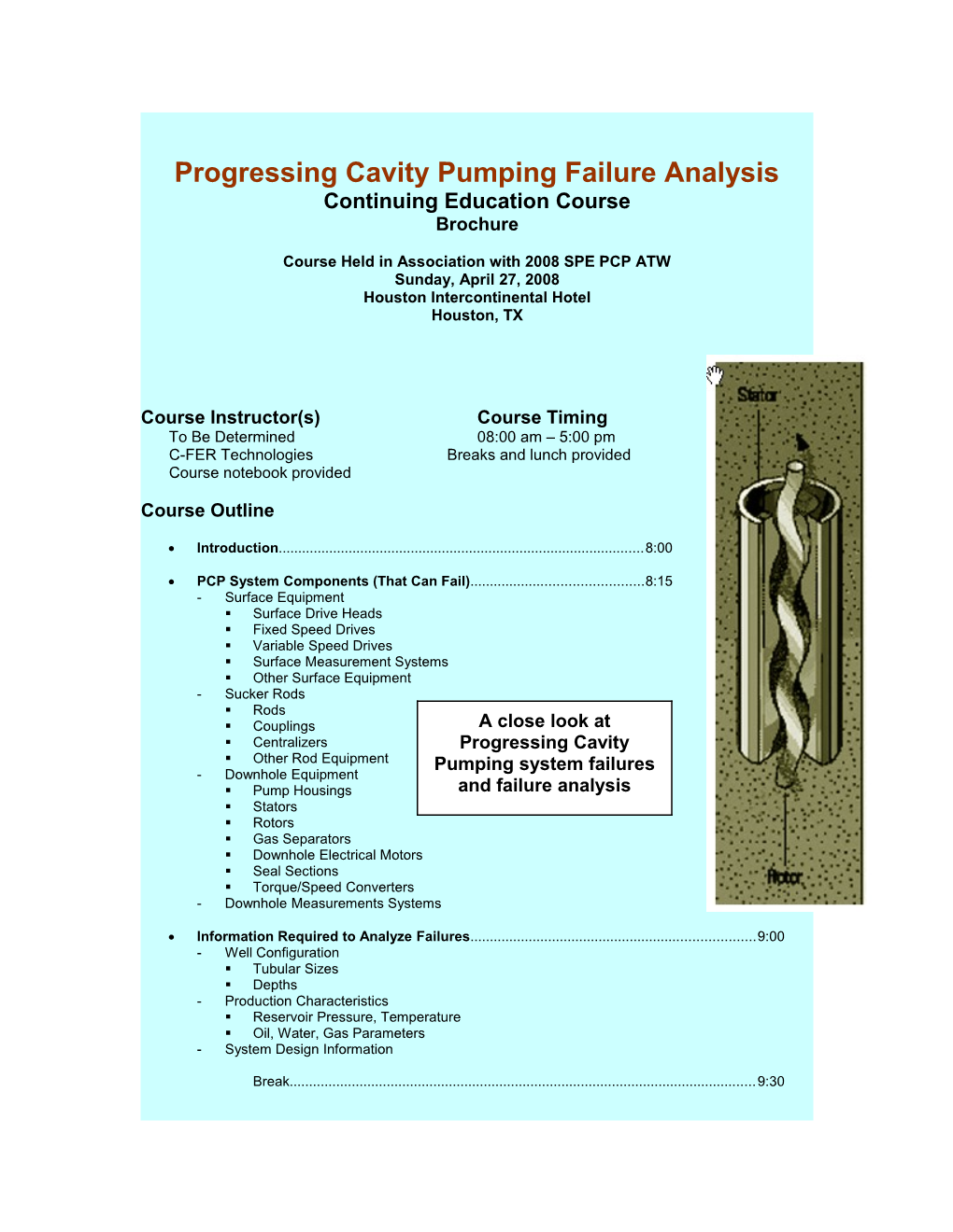 PCP Failure Analysis Course Outlinepage 1