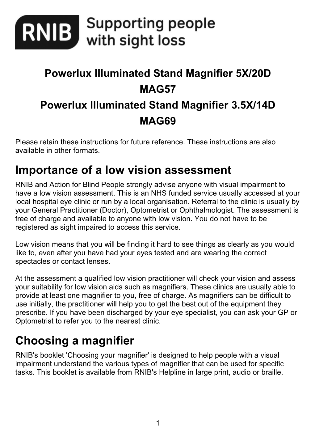 Powerlux Illuminated Stand Magnifier 5X/20D