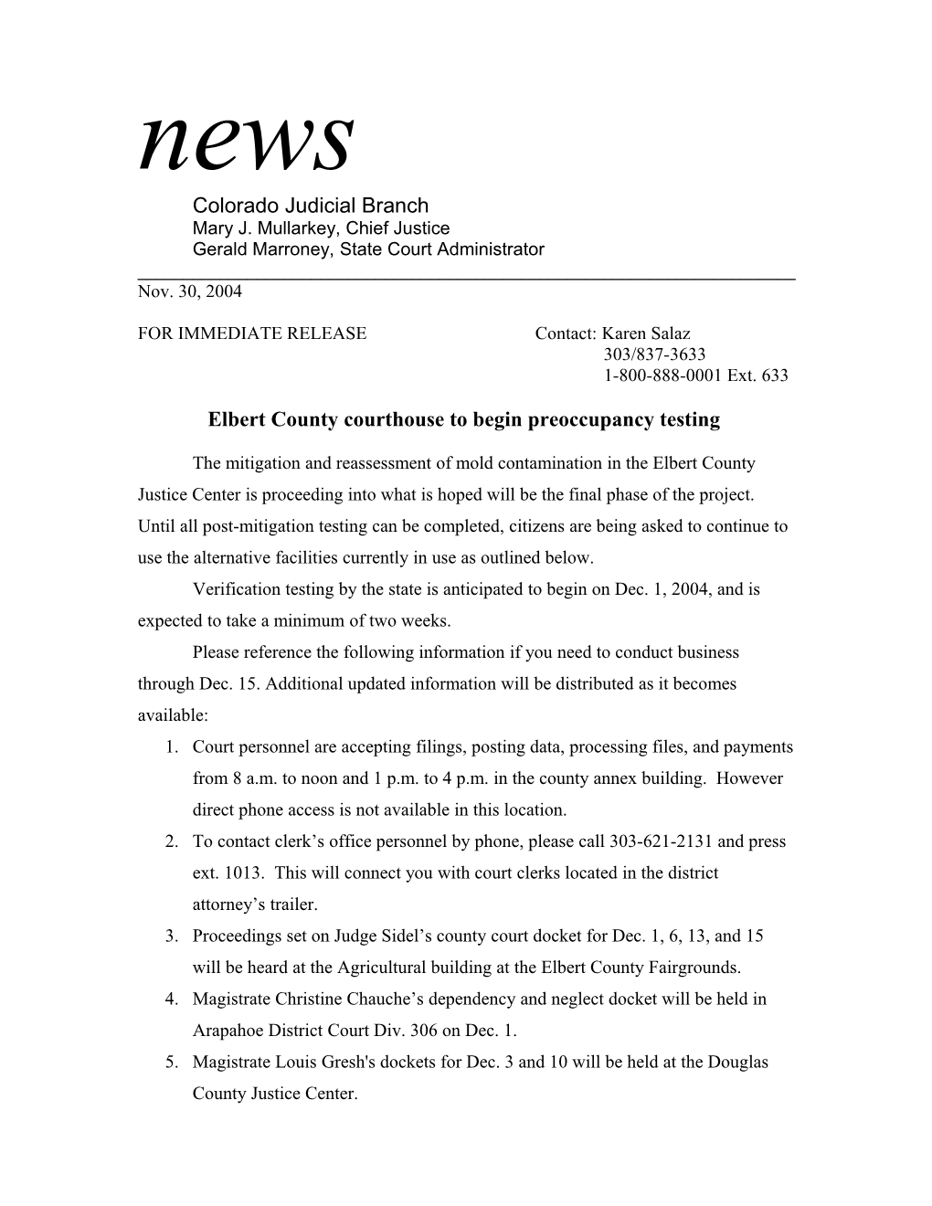 Elbertcounty Courthouse to Begin Preoccupancy Testing