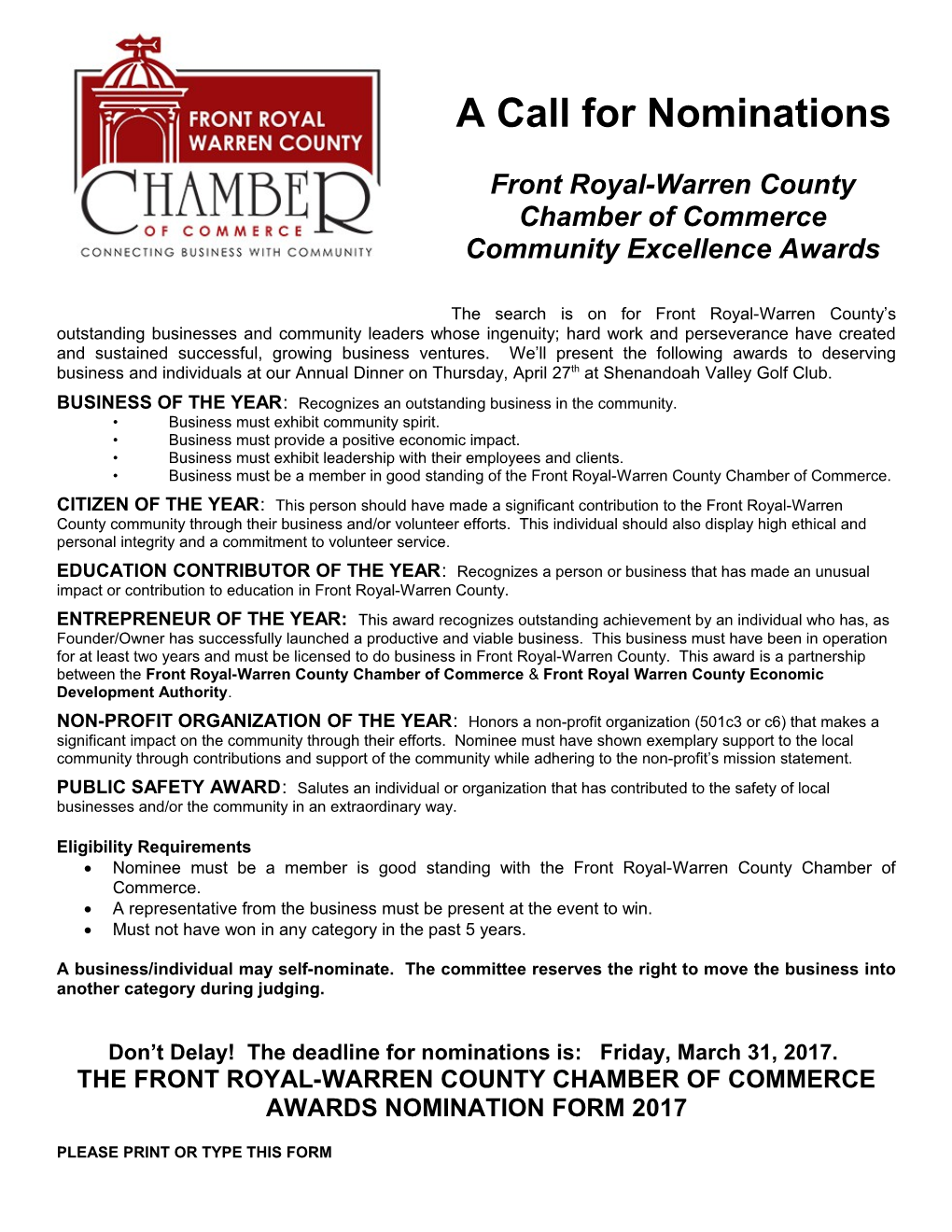 Front Royal-Warren Countychamber of Commerce