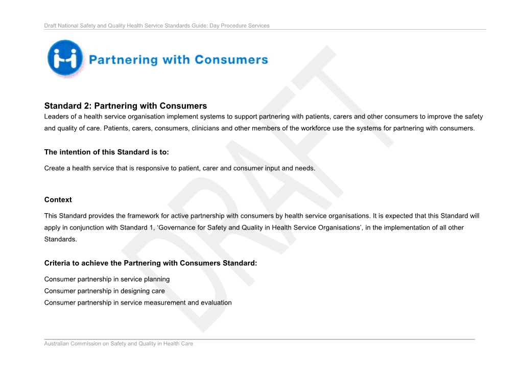 Standard 2: Partnering with Consumers