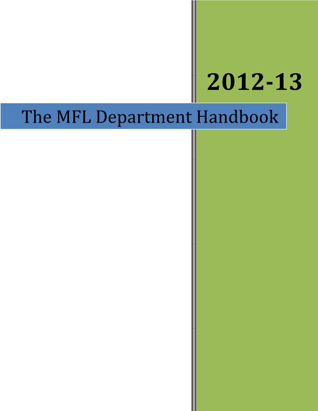 The MFL Department Handbook