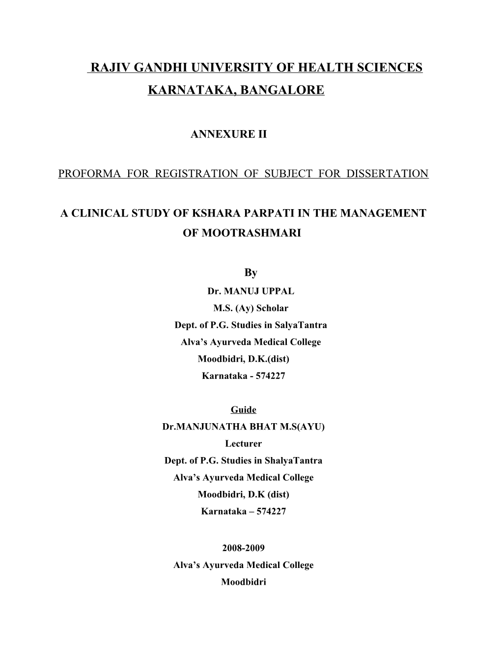 A Clinical Study of Kshara Parpati in the Management of Mootrashmari