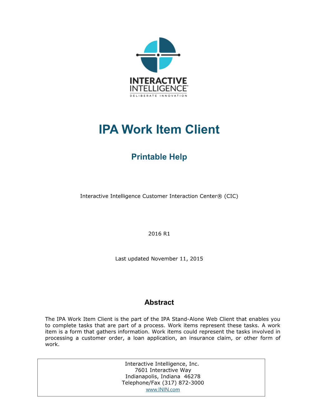 IPA Work Item Client