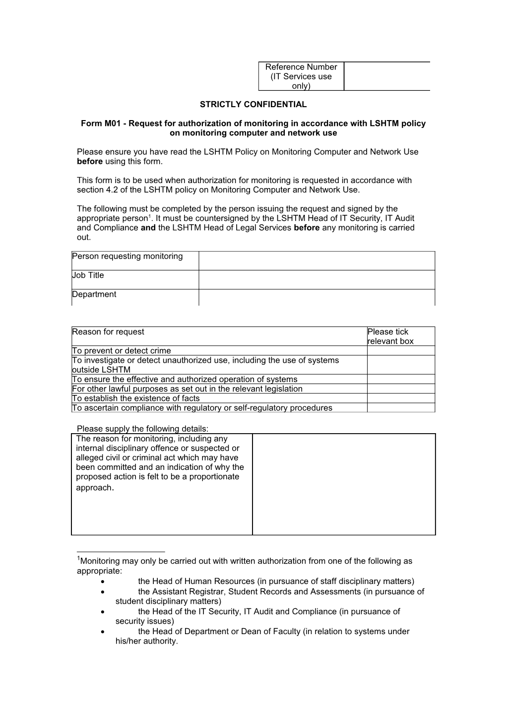 Authorization for Monitoring in Accordance with UCL Policy Moni