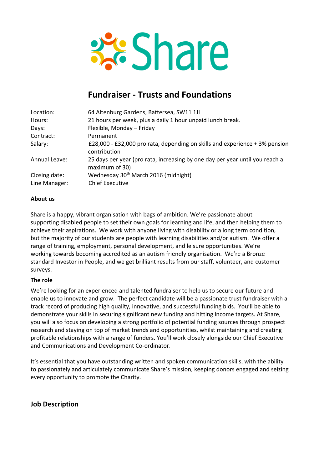 Fundraiser - Trusts and Foundations