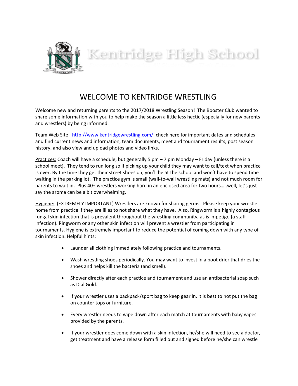 Welcome to Kentridge Wrestling