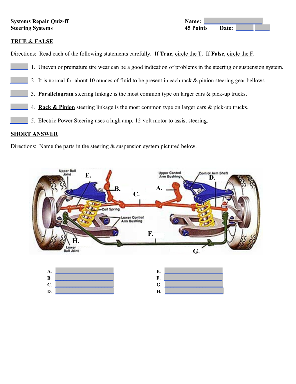 Systems Repair Test