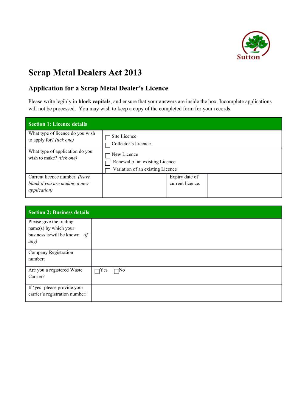 Scrap Metal Dealers Act 2013