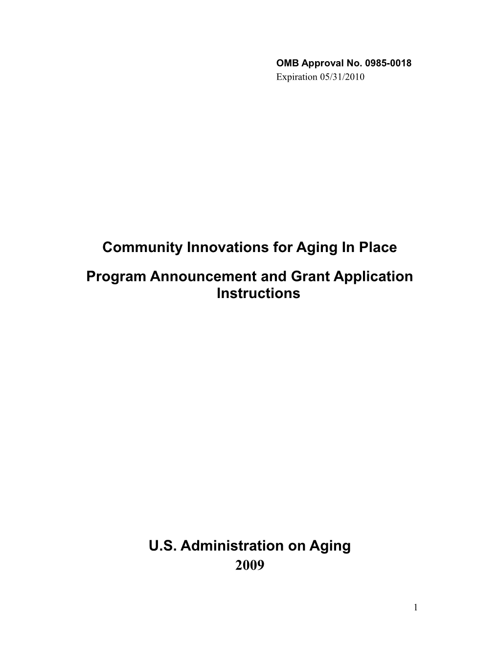 Community Innovations for Aging in Place