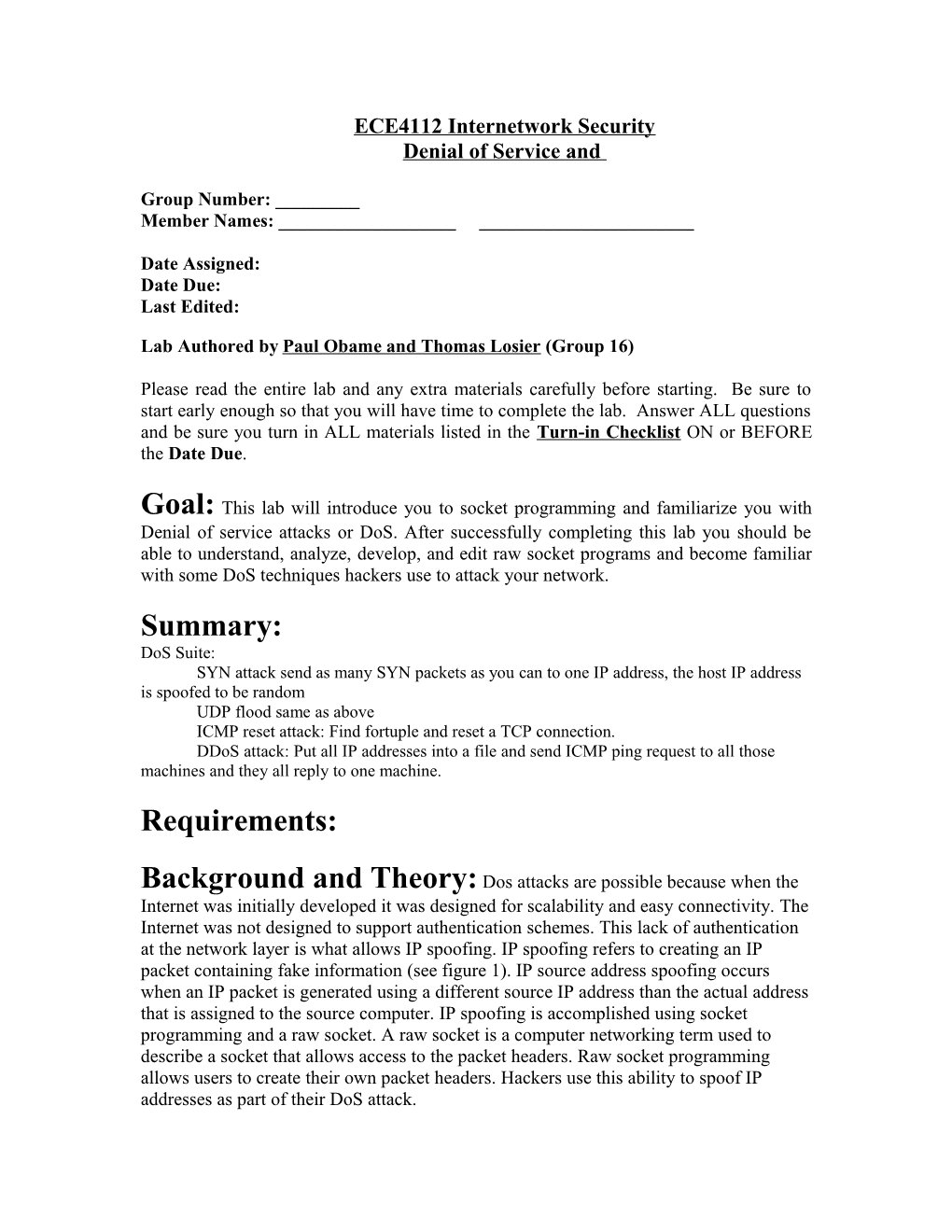 Lab Authored Bypaul Obame and Thomas Losier(Group 16)