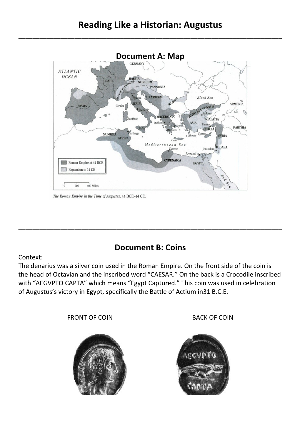 Reading Like a Historian: Augustus