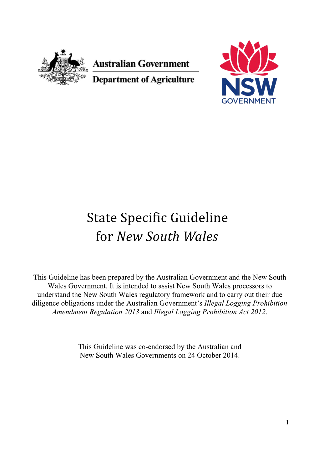 State Specific Guideline for New South Wales