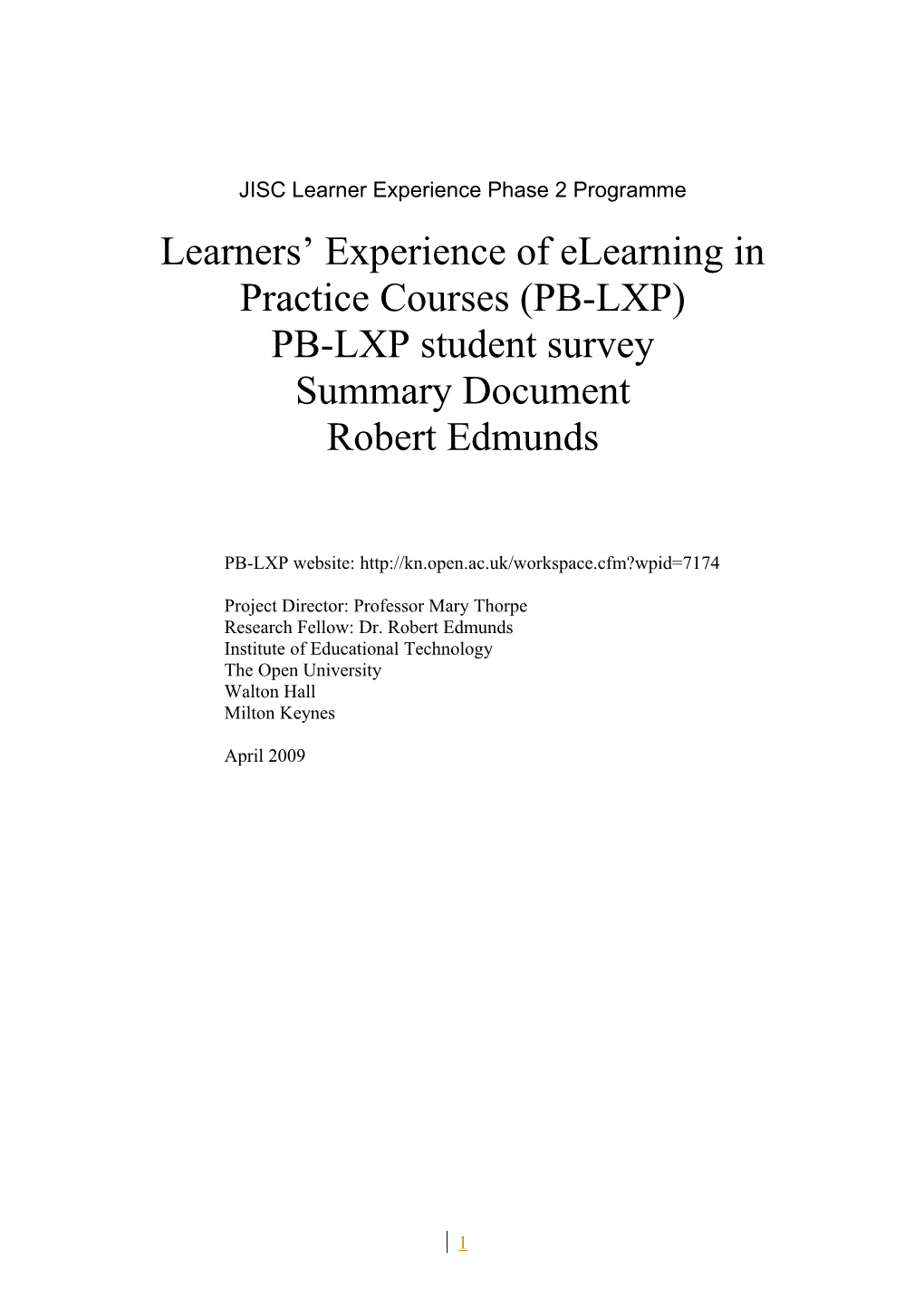 PB-LXP Student Survey