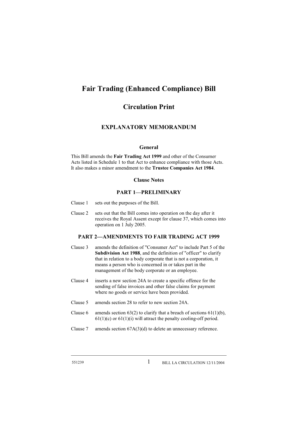 Fair Trading (Enhanced Compliance) Bill
