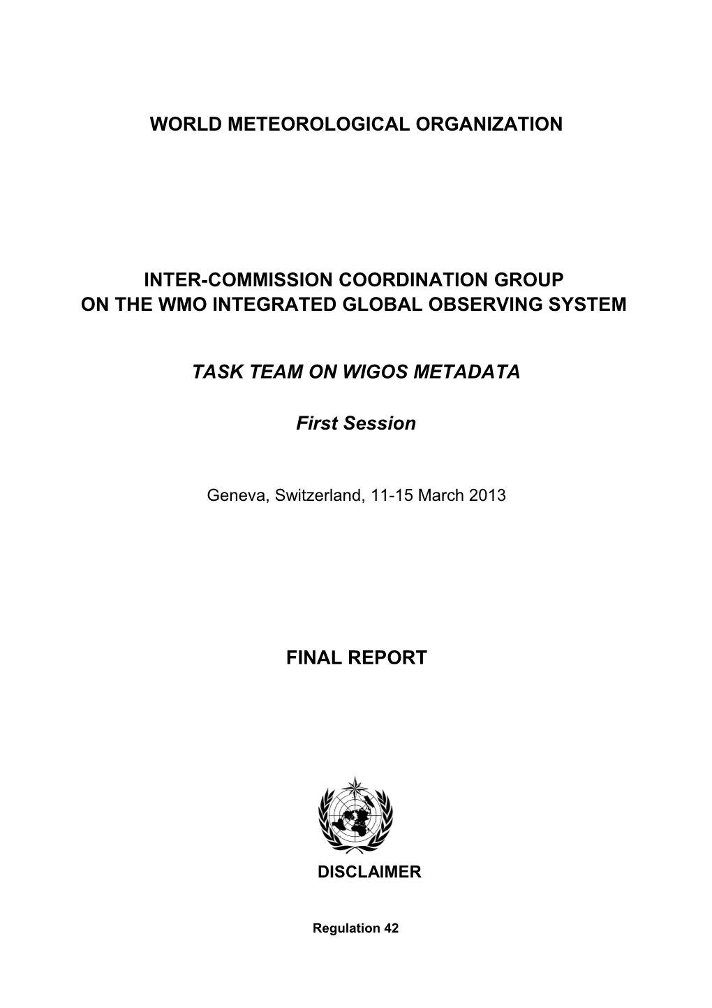 Inter-Commission Coordination Group