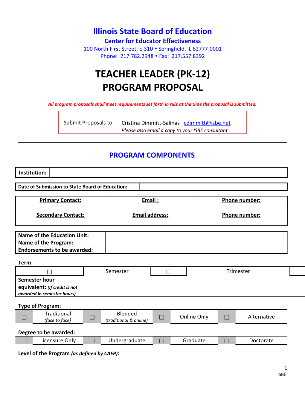 Teacher Leader (PK-12)