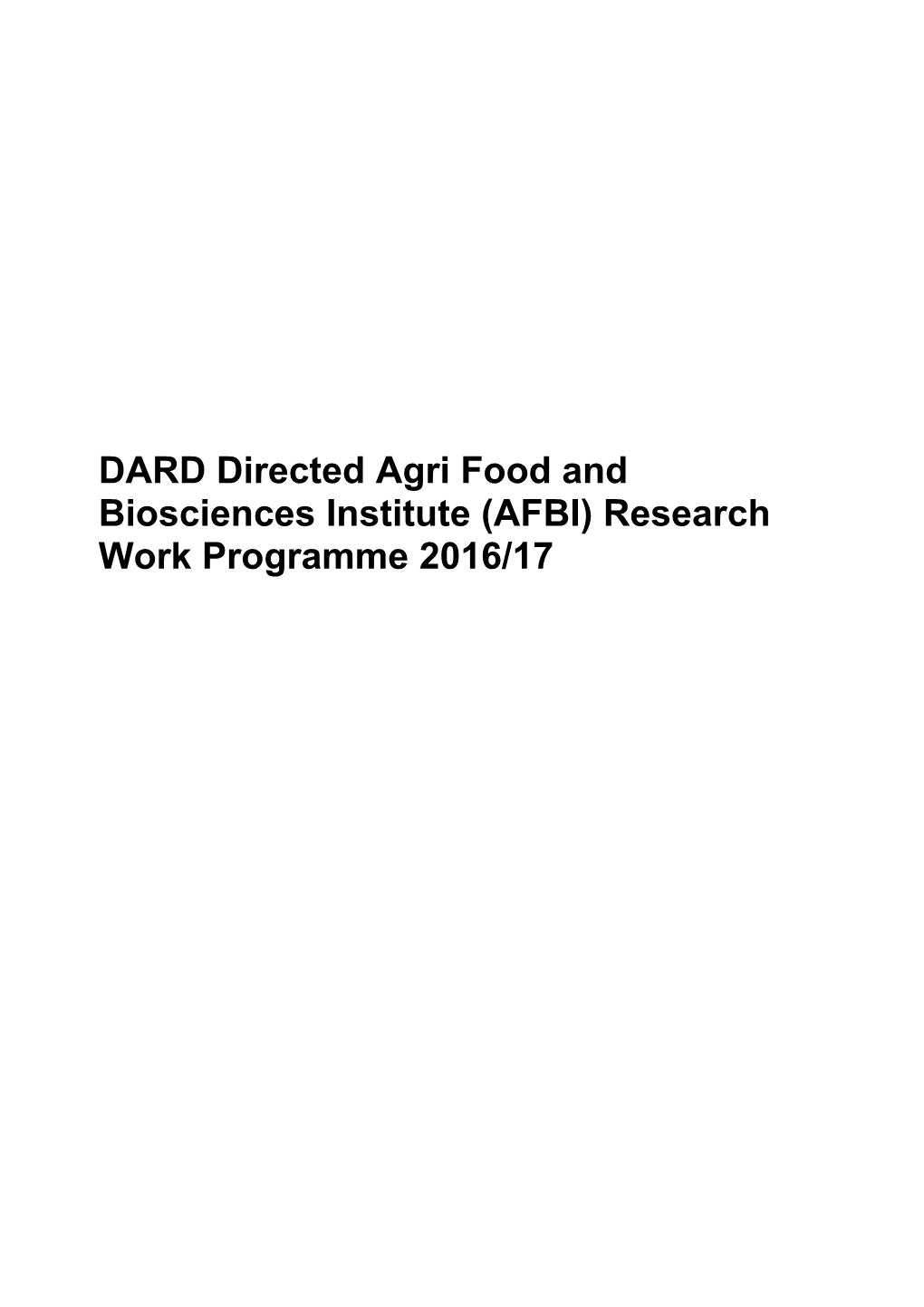 Dard Commissioned Research Call 2010/11