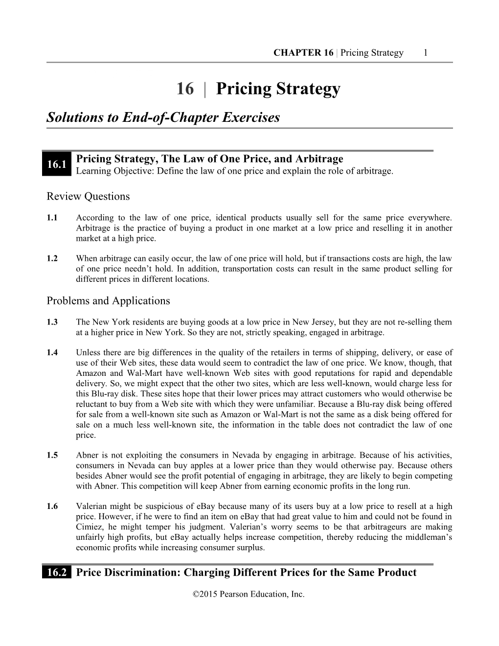 CHAPTER 16 Pricing Strategy 1