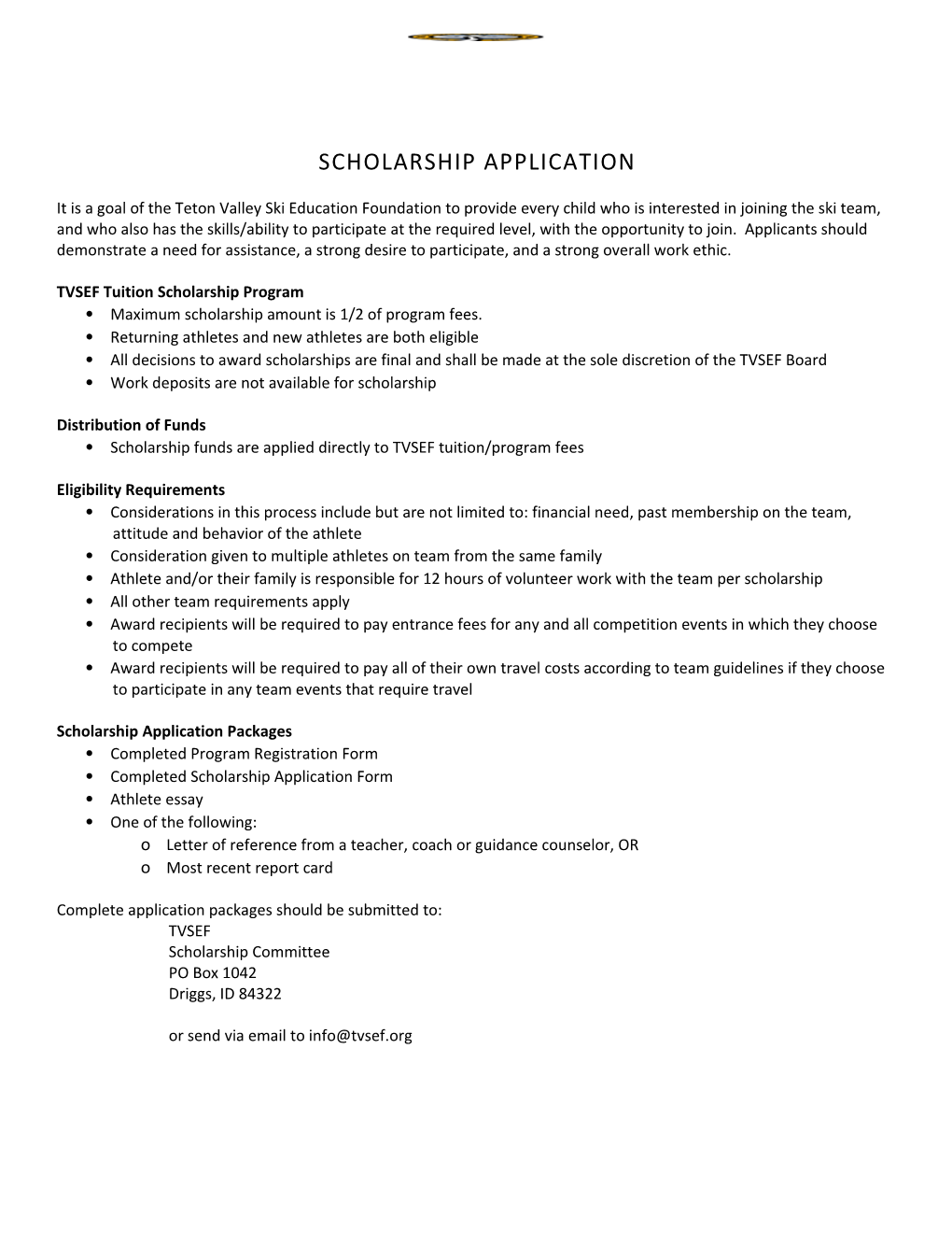 TVSEF Tuition Scholarship Program