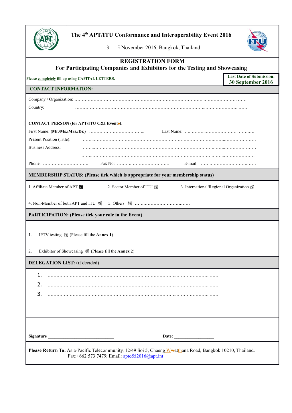 For Participating Companies in IPTV Interoperability Testing