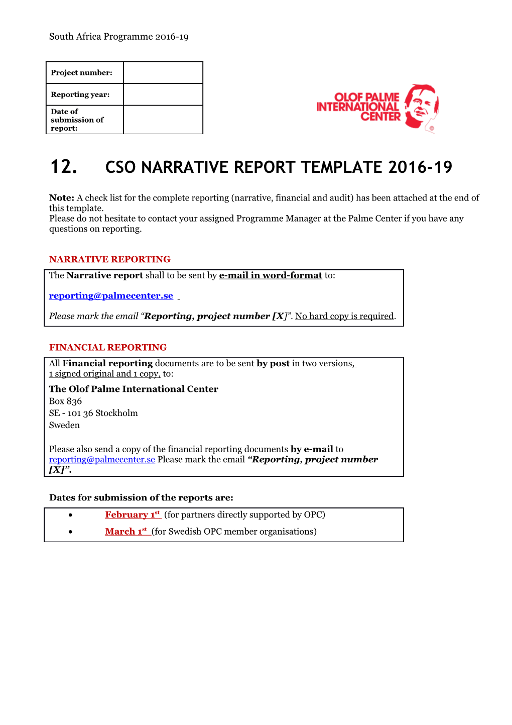 Cso Narrative Report Template2016-19