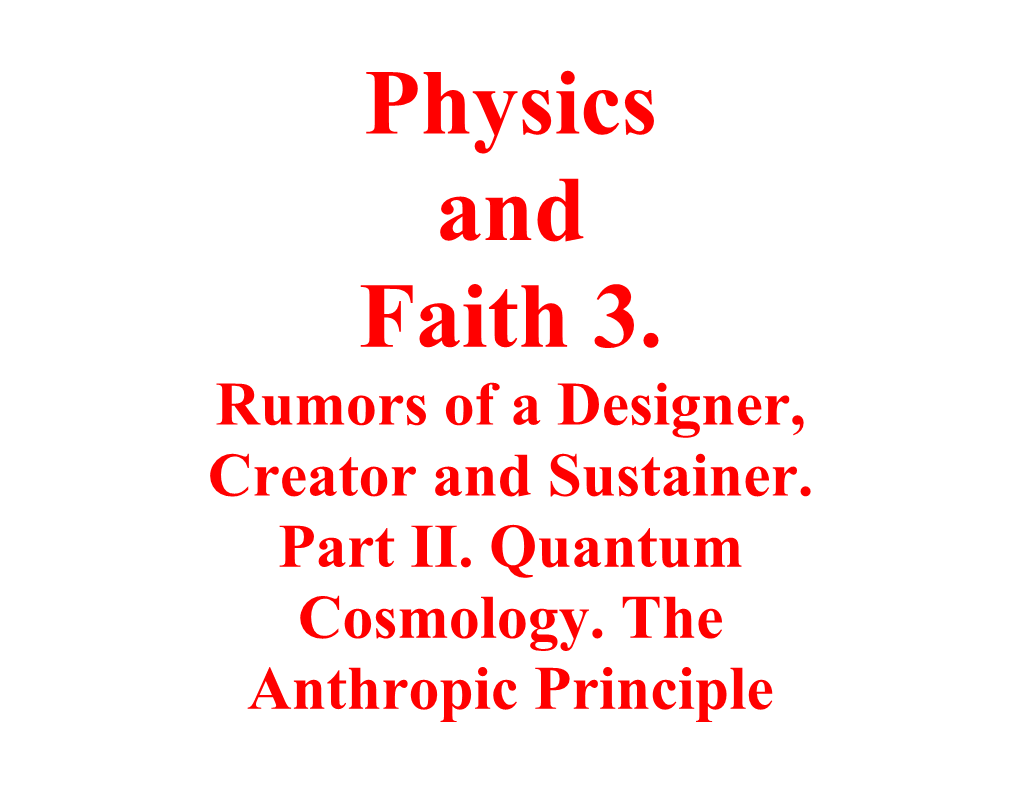 Physics and Faith 3