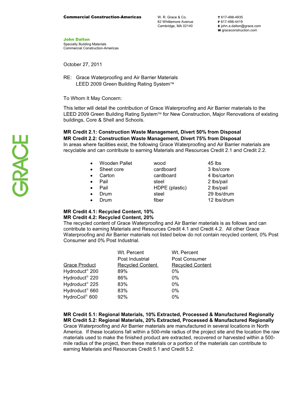 LEED 2009 Green Building Rating System