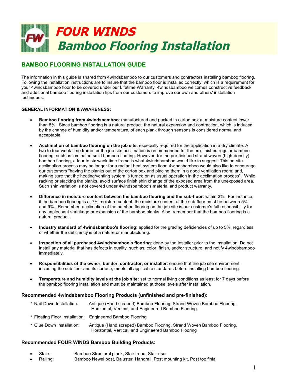 Bamboo Flooring Installation Guide