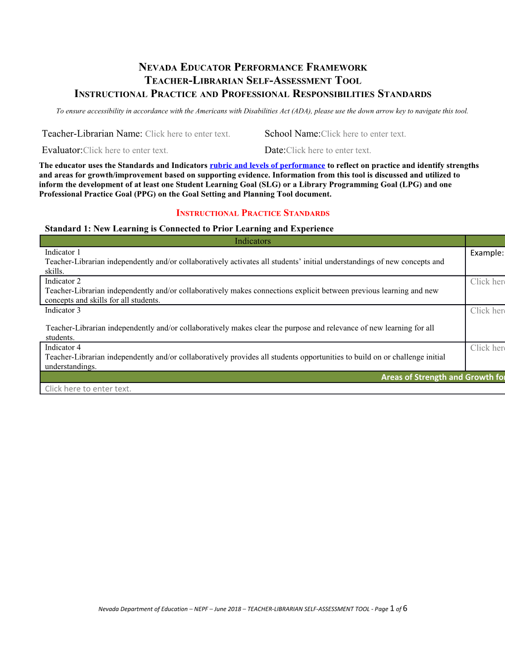 Nevada Educator Performance Framework