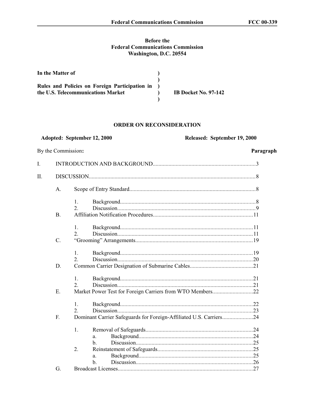 Federal Communications Commissionfcc 00-339