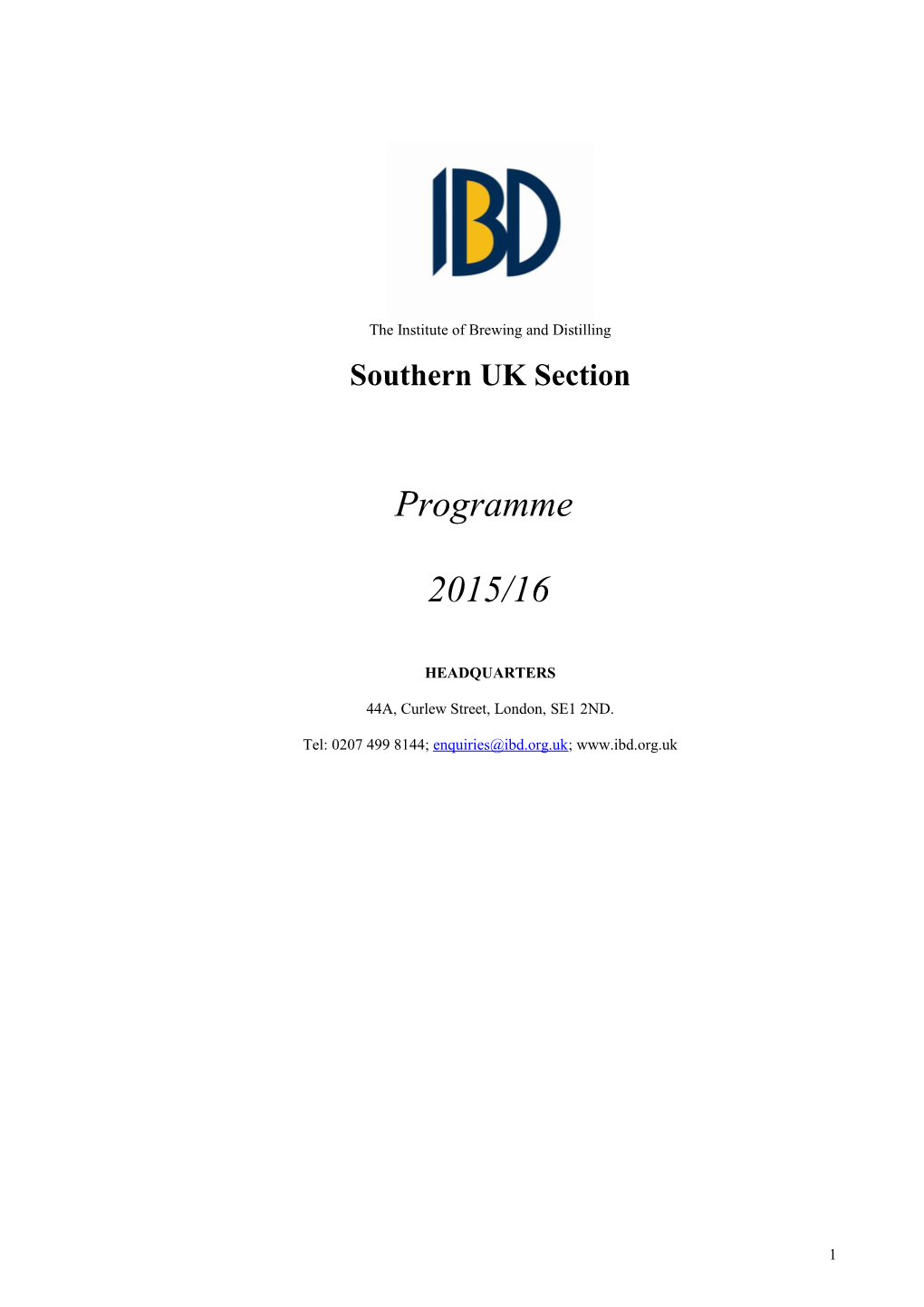 Minutes of Igb South of England & Wales Section Interim Committee Meeting Held At