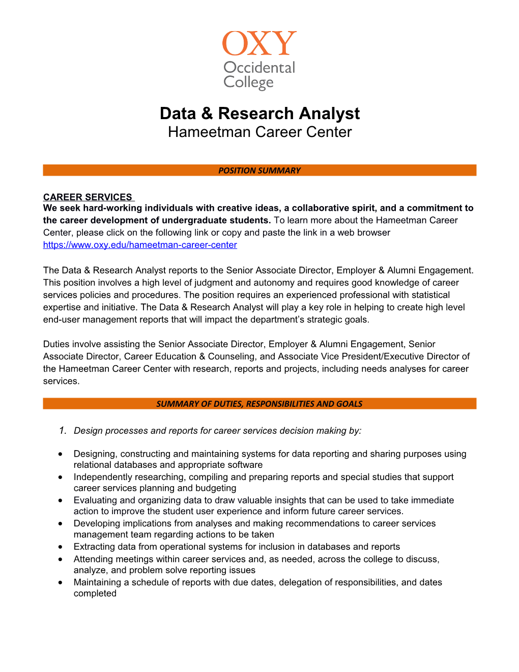 Data & Research Analyst