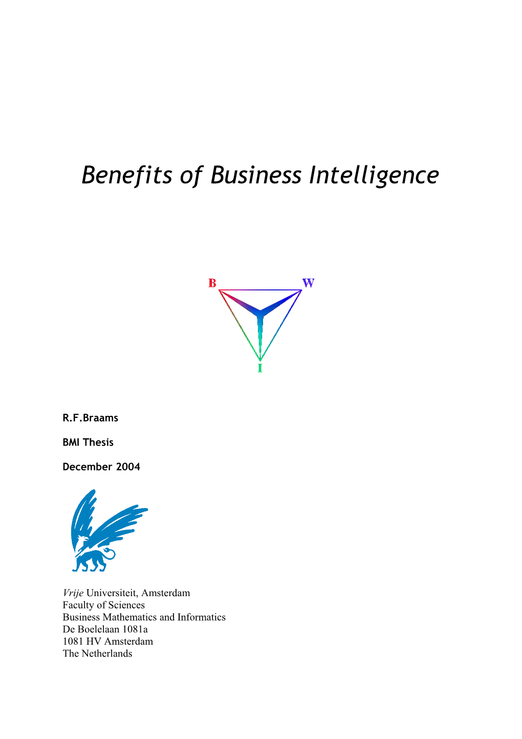 Chapter 3: Benefits of BI